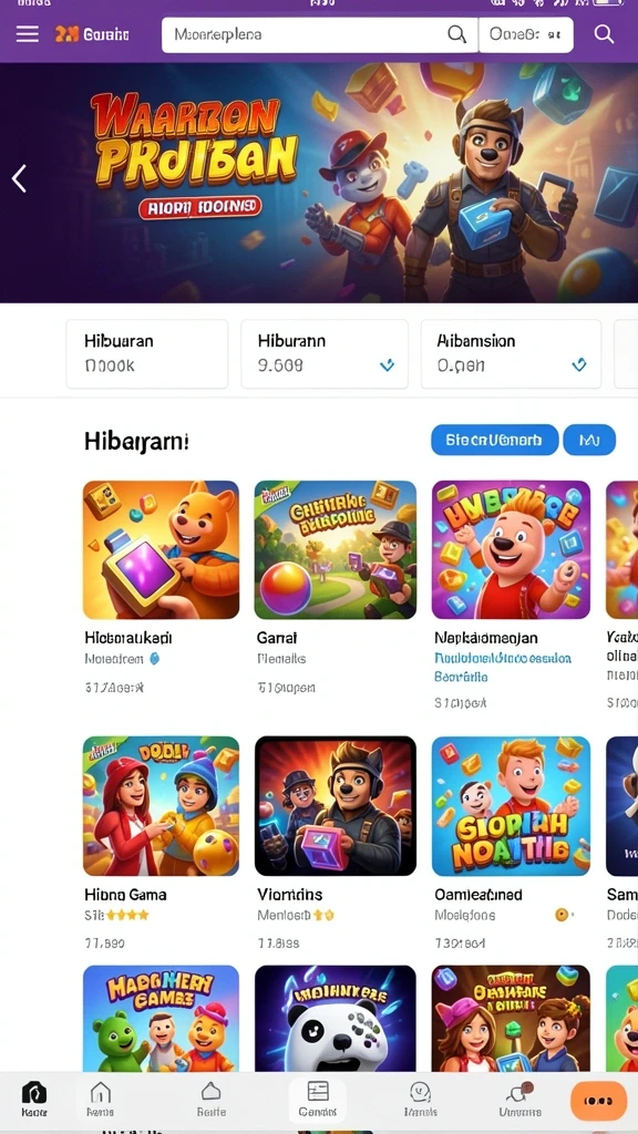 Tampilan beranda aplikasi yang menarik dan user-friendly.