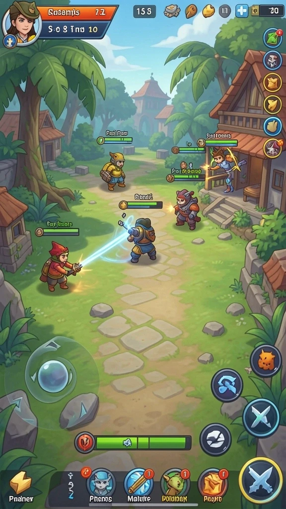 Karakter samurai dengan berbagai senjata berkilau.
