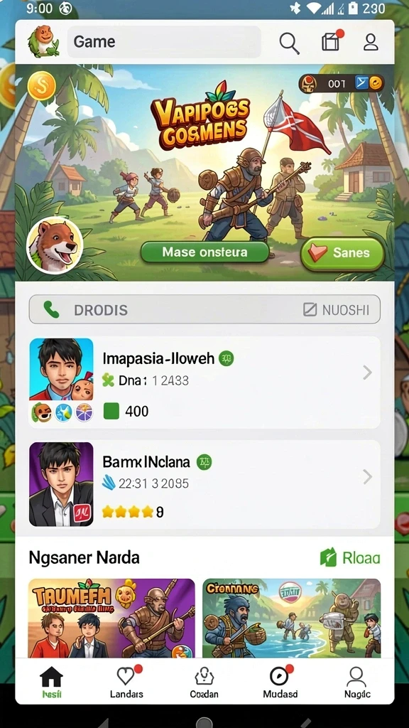 Screenshot menunjukkan antarmuka permainan yang menarik.